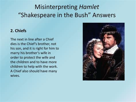 shakespeare in the bush questions